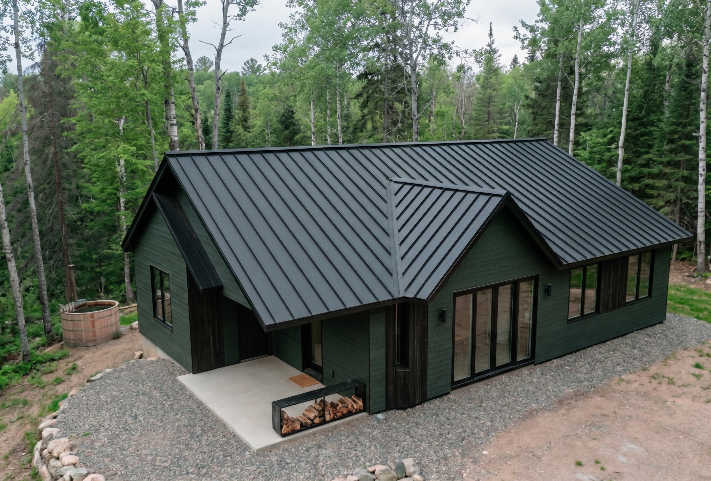 Ultra Low Gloss Black Metal Roof