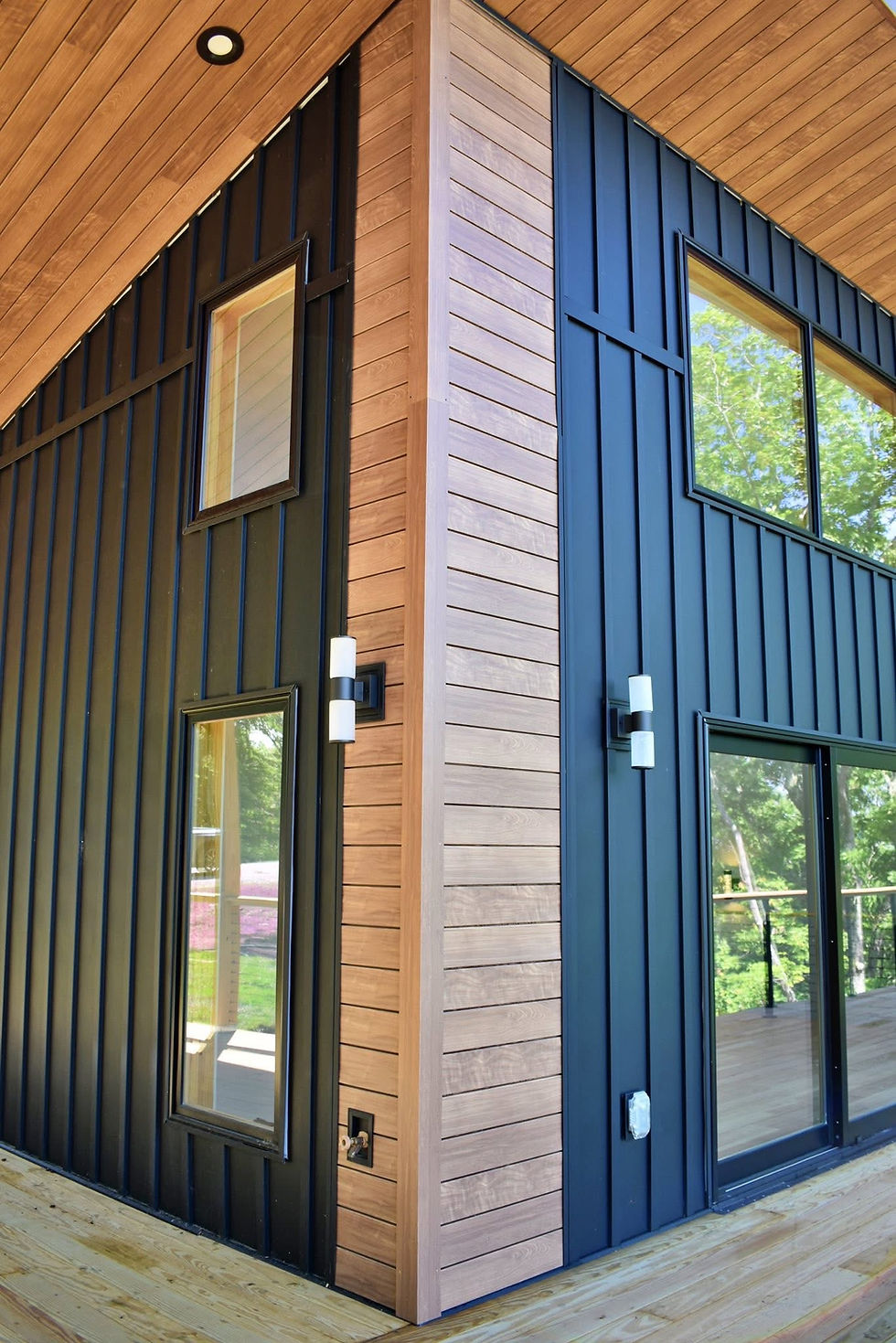 Wood-Print Metal Siding corner accents