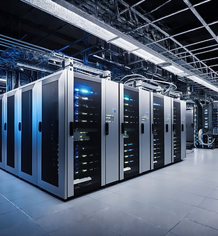 Pasillo de racks en un data center