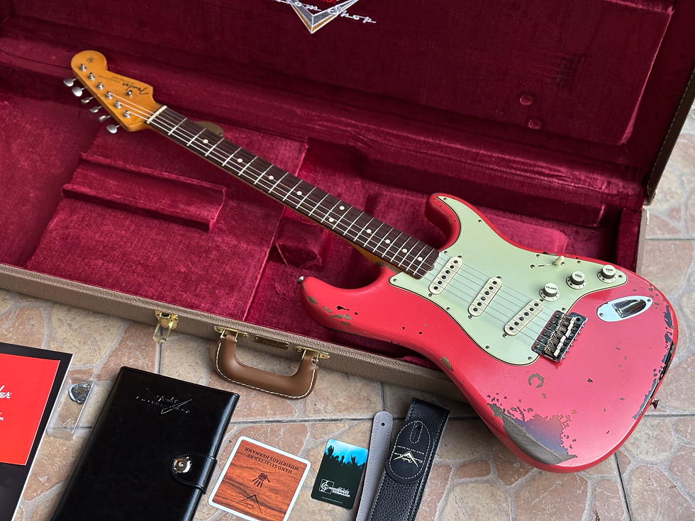 Thumbnail: Fender Custom Shop Michael Landau 1963 Stratocaster - Fiesta Red over 3TSB