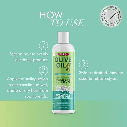 Miniature : Lotion coiffante hydratante à l'eau de riz 473 ml - ORS OLIVE OIL