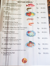 Menu z restauracji Bamboo Corner, Kuta,Bali