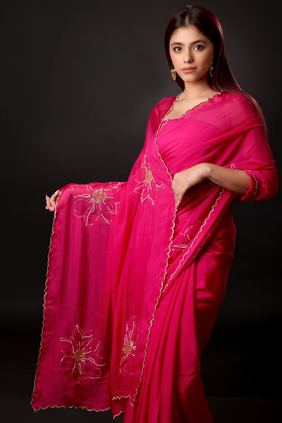 Thumbnail: PINK SAREE WITH WORK