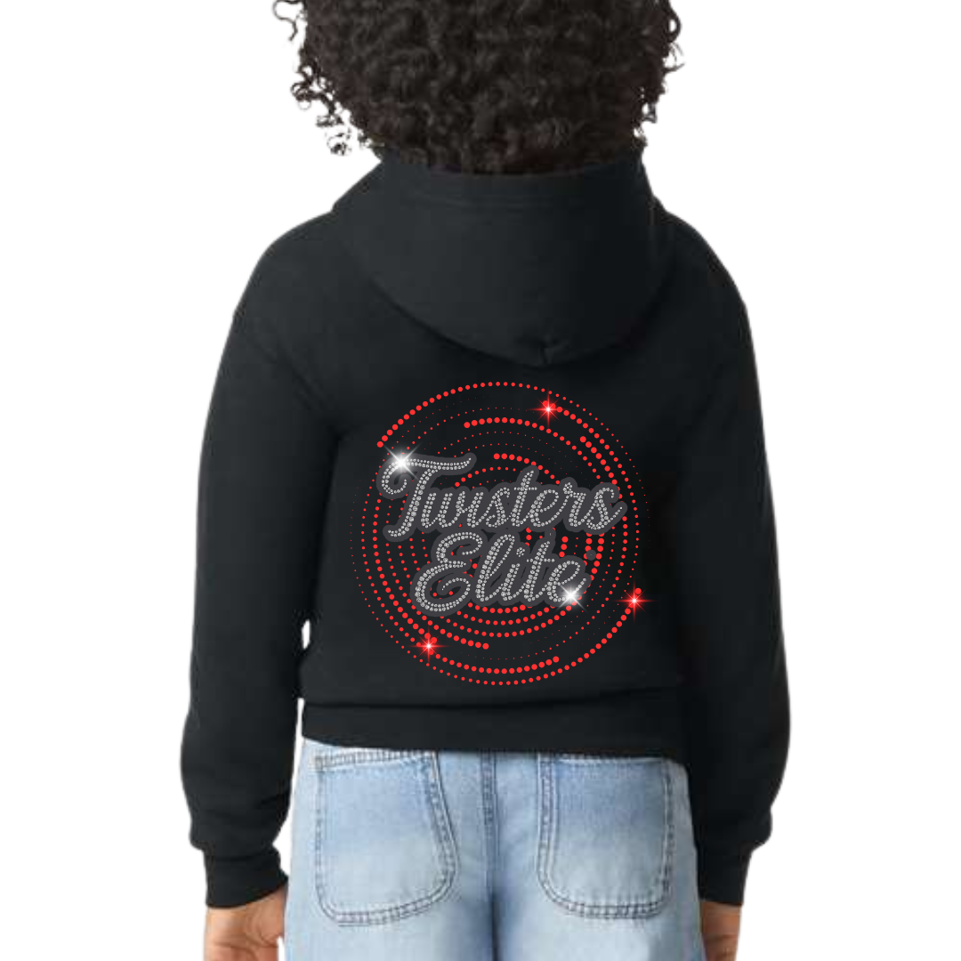 Youth Rhinestone Full Zip Hoodie - Twisters Elite