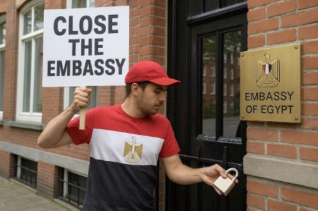 A pro-Palestinian campaign is calling for the closures of the embassies of Egypt, Jordan, and other Arab states that maintain relations with Israel| Source: ISNAD - Palestine Media on Telegram, https://t.me/IsnadPalestin