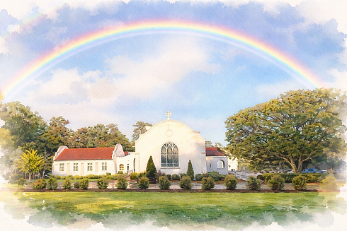 St. Andrew's church under a vibrant rainbow.png