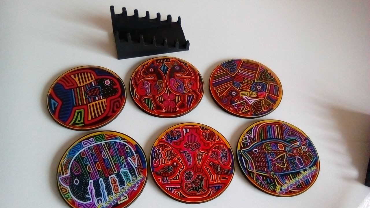 Portavasos Artesanal MOLAS  Con Base