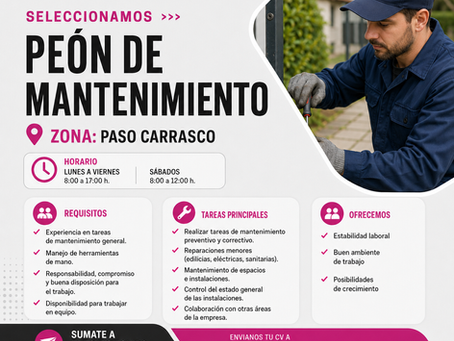 PEÓN DE MANTENIMIENTO - Paso Carrasco