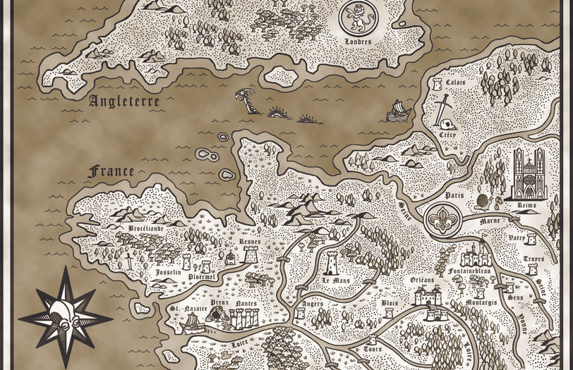 Carte géographique du roman historique, Frère Bruno et le boclier de la foi.