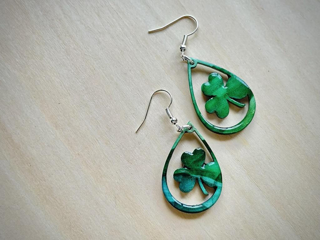 Clover Tears Acrylic Earrings