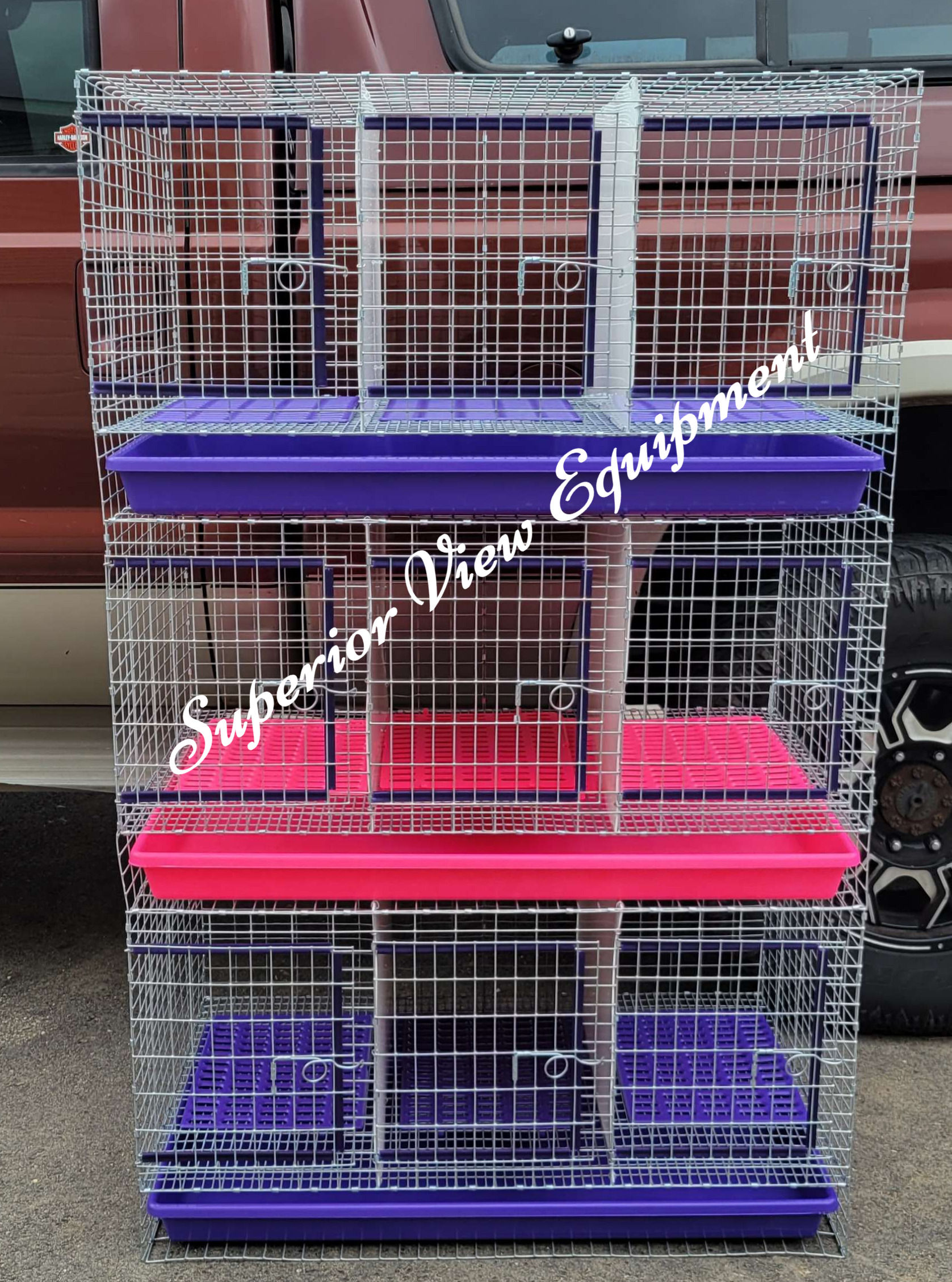 24x36 3 High 9-hole 'SMALL BREED' Stacker cage
