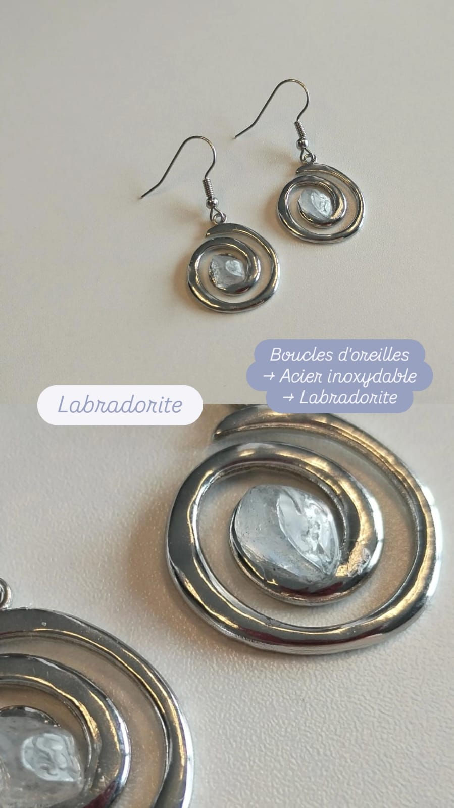 Miniature : Boucles d'oreilles - Spirale plate