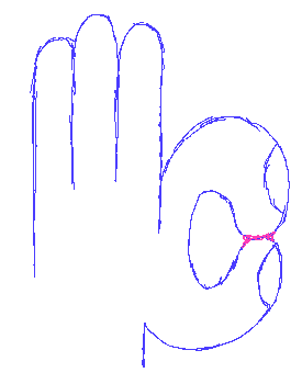 Hand playing with Gummy