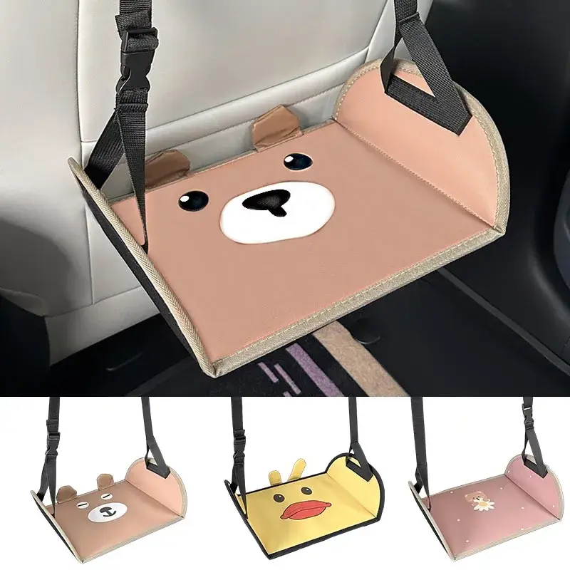 Thumbnail: Kids Cartoon Car Seat Foot Support Universal Bear Car Travel Rest Foot Mat