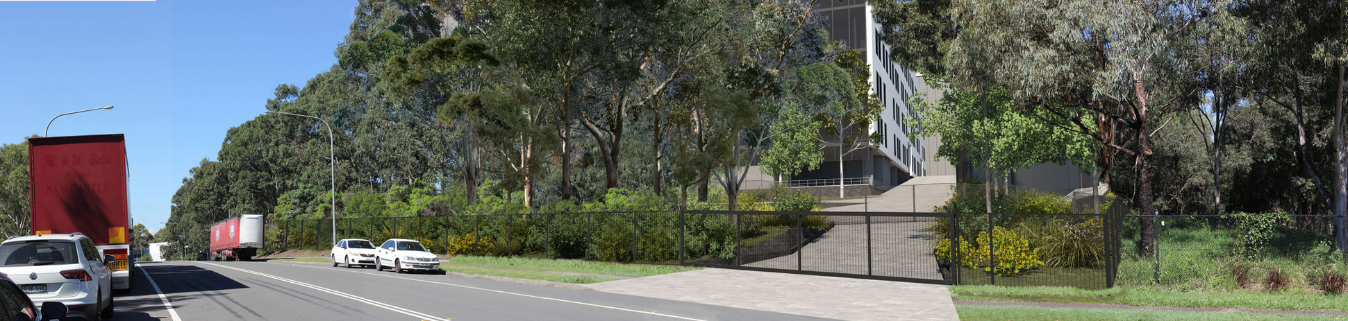 Image of the view from Huntingwood Drive 