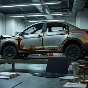 Vistoria técnica pós-incêndio em veículos