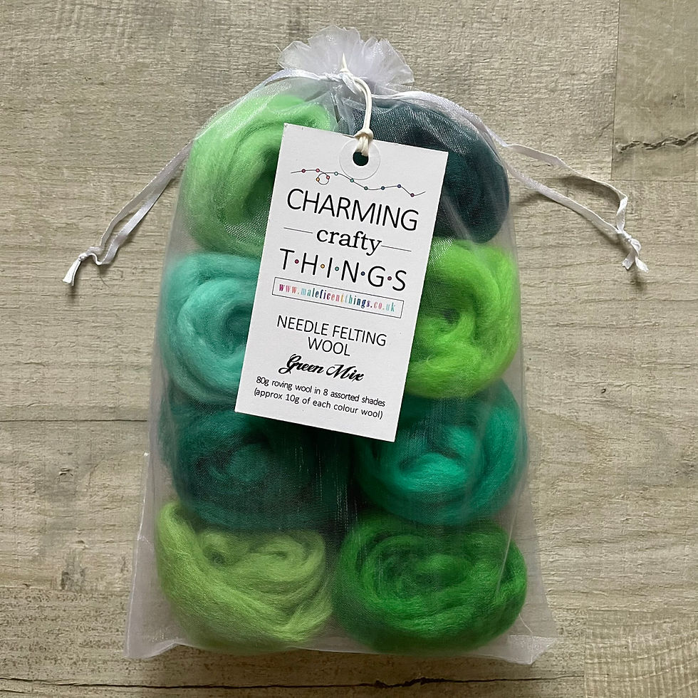 Thumbnail: Felting Wool Roving | Green Mix