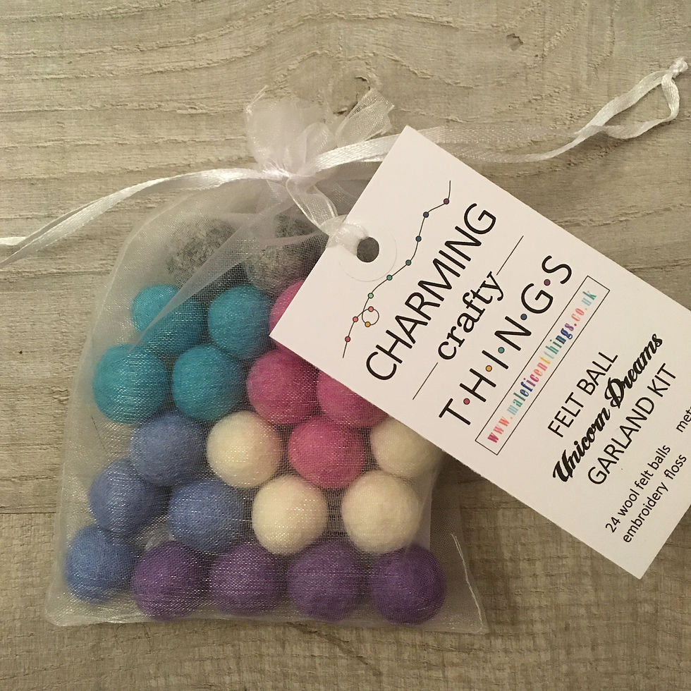 Thumbnail: Felt Ball Garland | Unicorn Dreams
