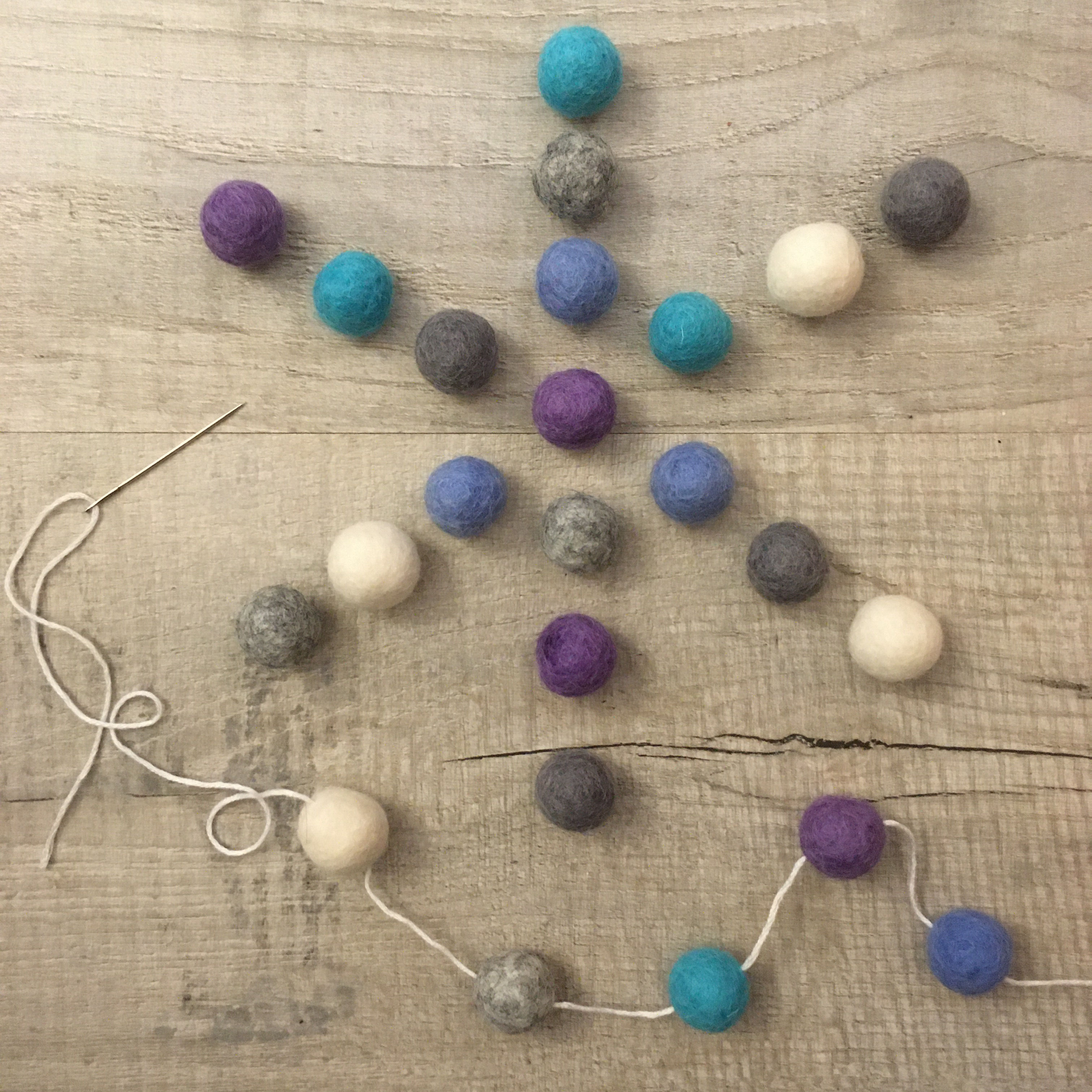 Felt Ball Garland | Snow Queen