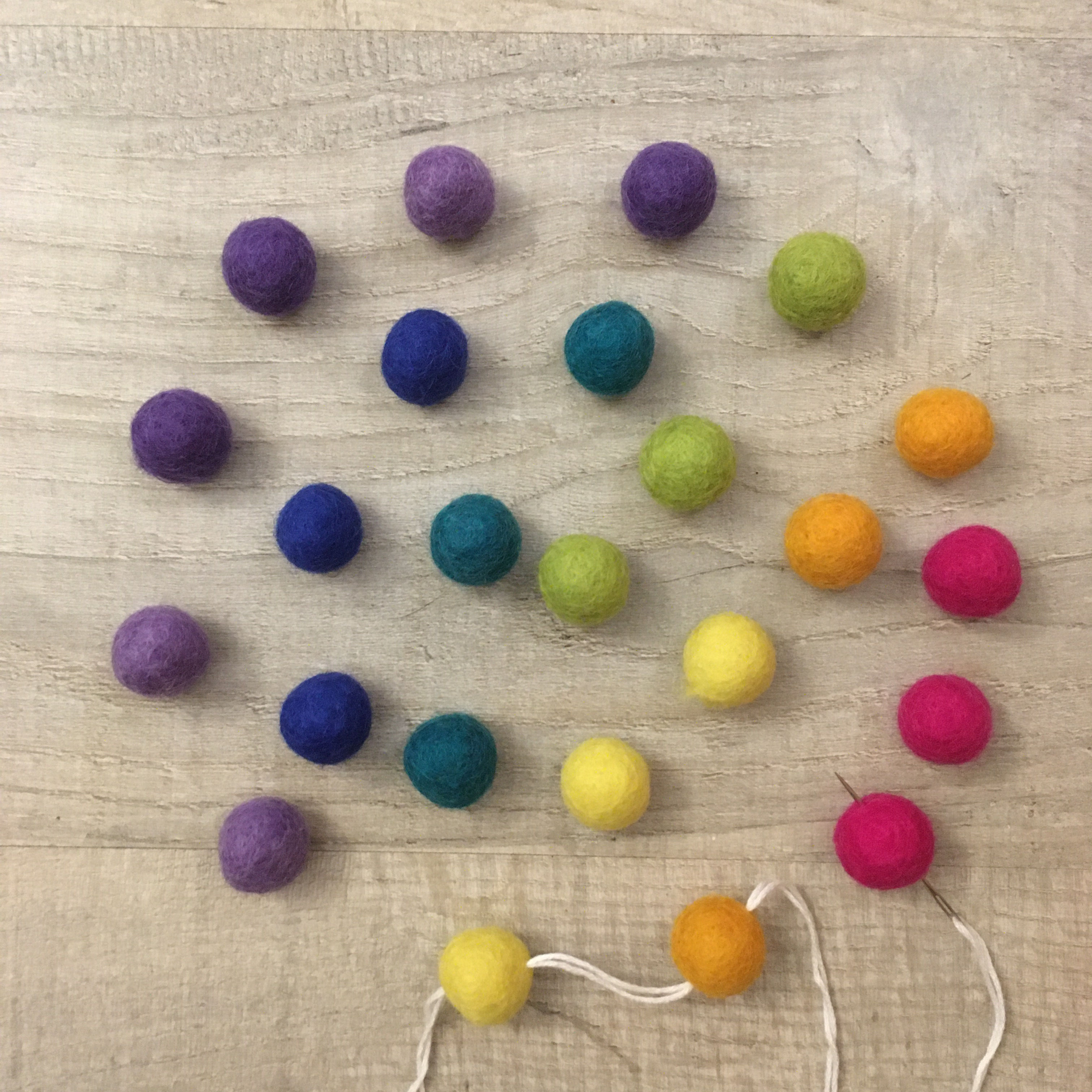 Felt Ball Garland | Rainbow Garden
