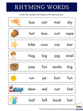 Rhyming Words Worksheet - Early Elementary