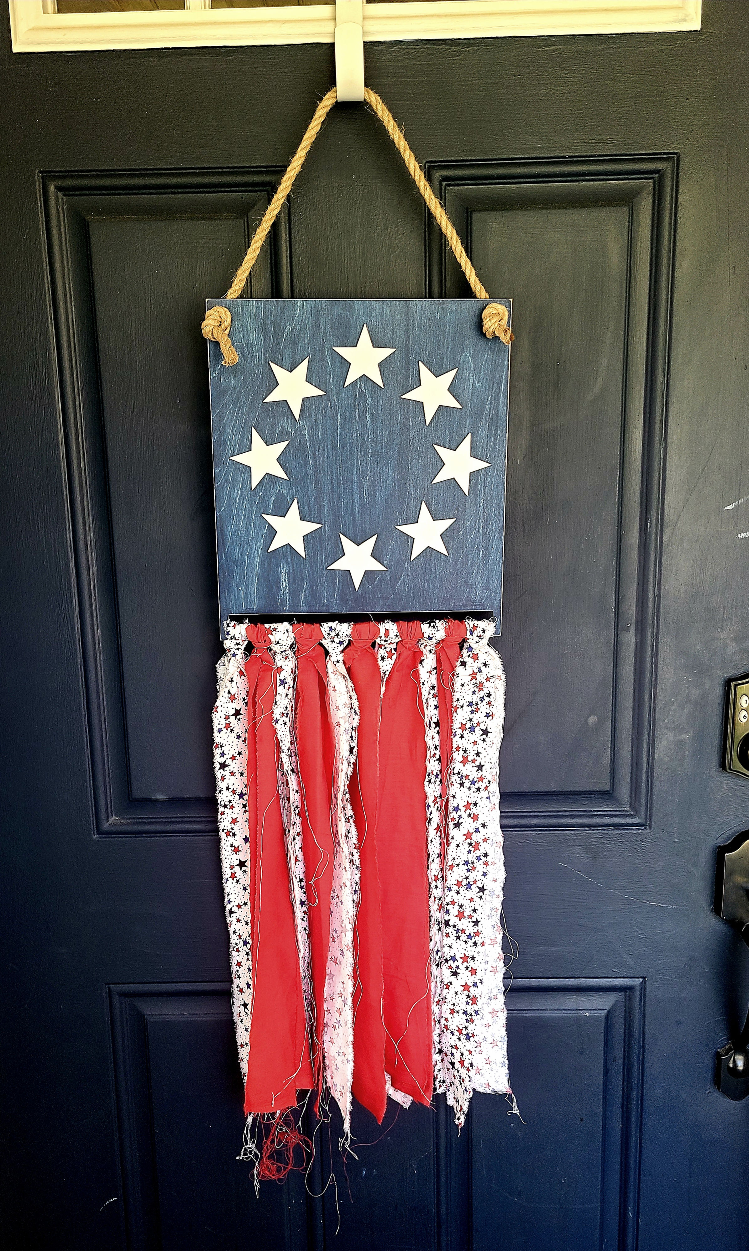Flag Wood and Fabric Decorative Hanger SMALL