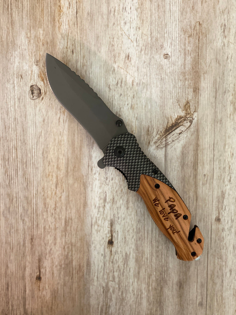 Thumbnail: Wood handled pocket knife