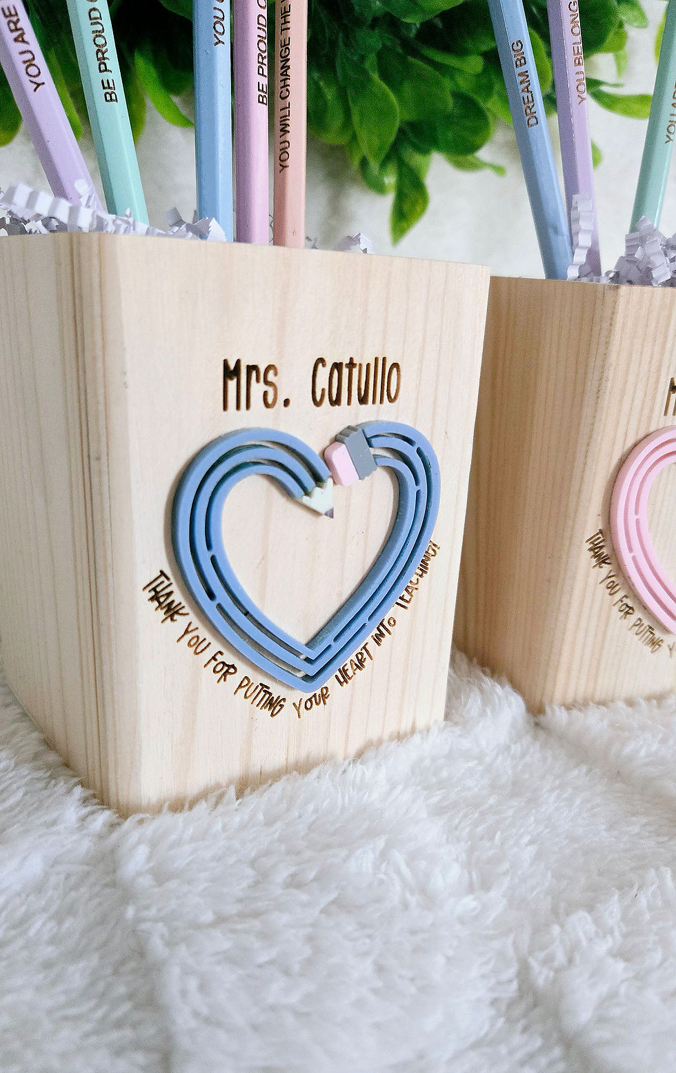 Thumbnail: Teacher Pencil Box Personalized with pencils