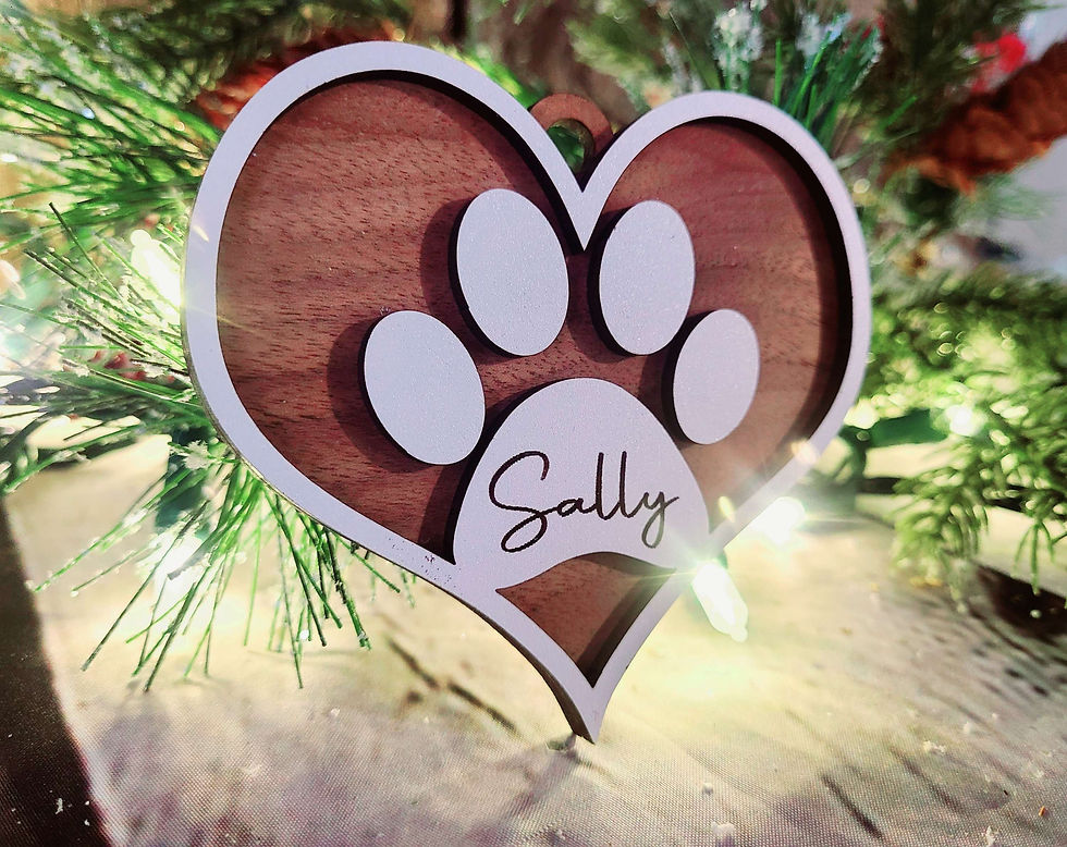 Thumbnail: Heart Paw Print Ornaments 