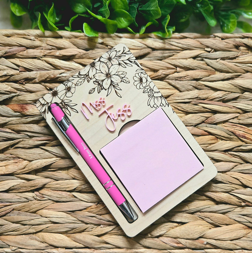 Thumbnail: Sticky Note Holder with Pen Personalized for Teacher Gift