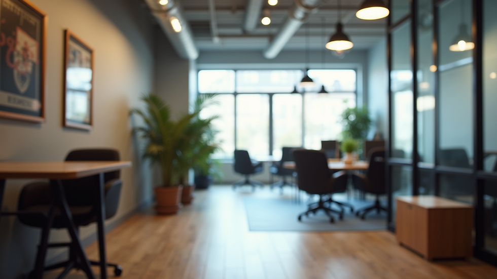 Eye-level view of a recruitment agency office with a welcoming atmosphere