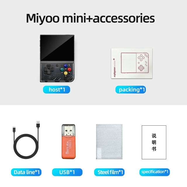 Thumbnail: MIYOO Mini Plus Portable Retro Handheld Game Console V2 Mini+ 3.5 Inch IPS Scree
