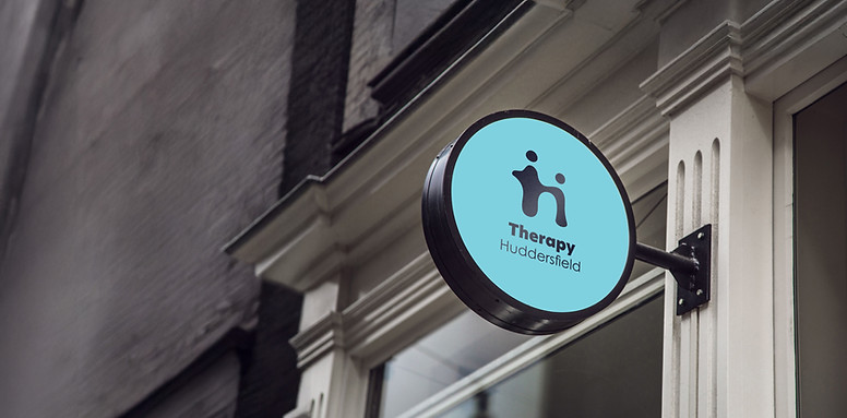 Therapy Huddersfield logo design mock-up as buisness signage