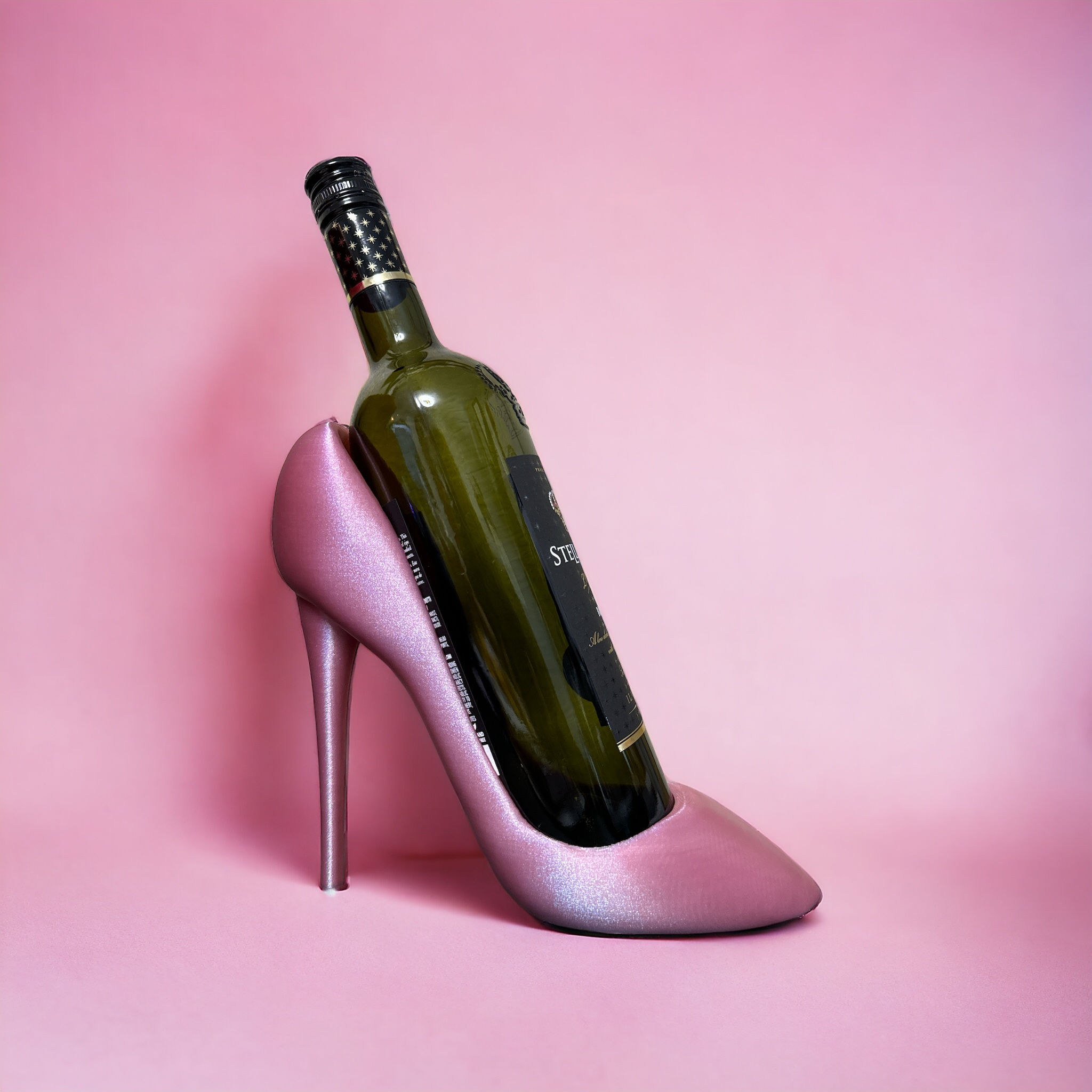 Pink High Heel Wine Bottle Holder