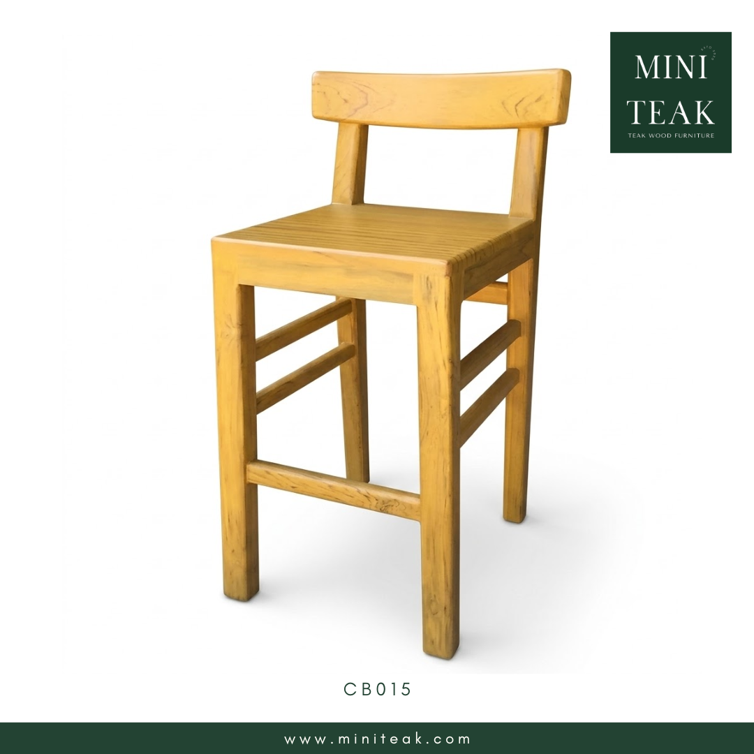 CB015 -​  เก้าอี้บาร์ไม้สัก Teak Stool Bar