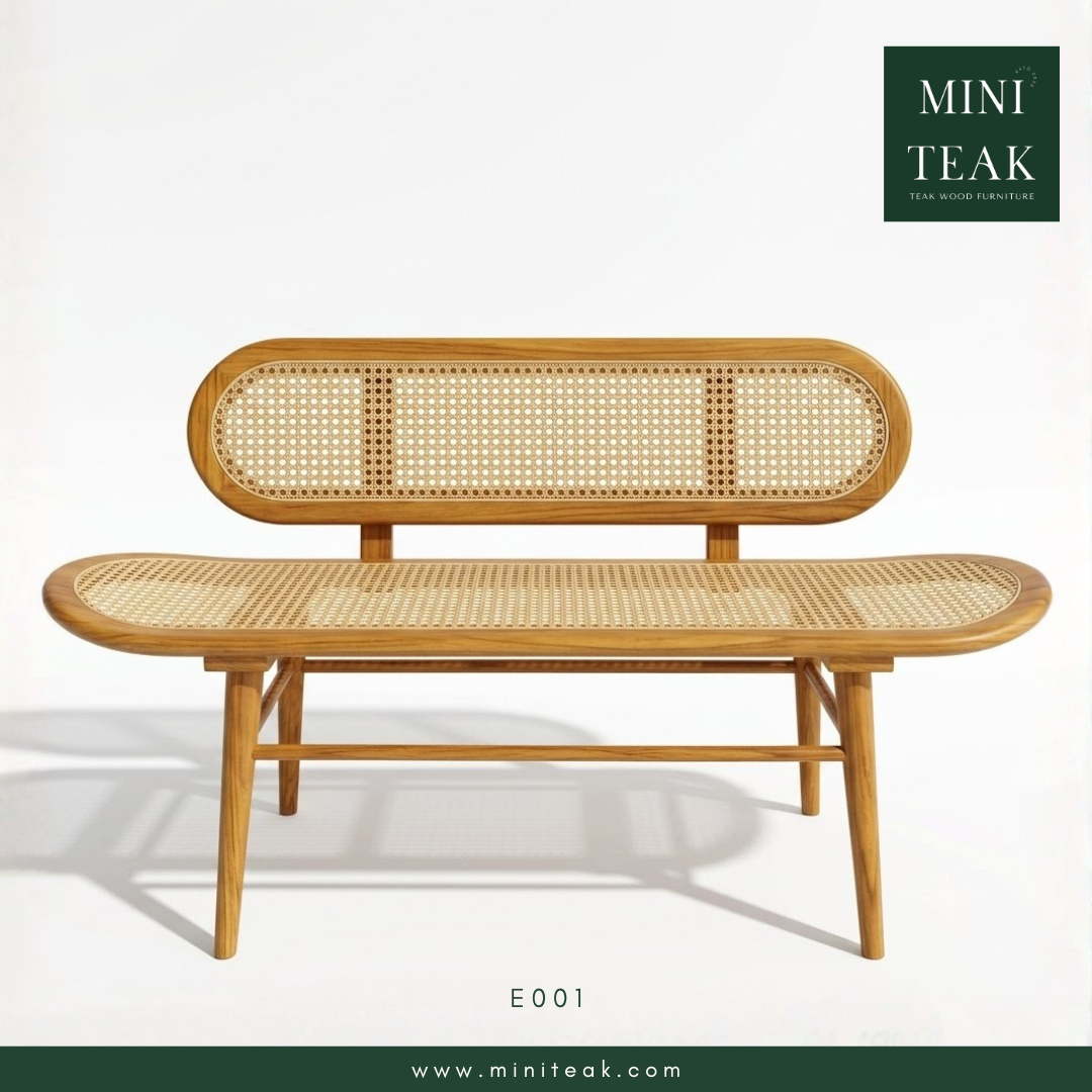 E001 - Rattan Bench โซฟาหวาย เก้าอี้ยาว ยาว150cm