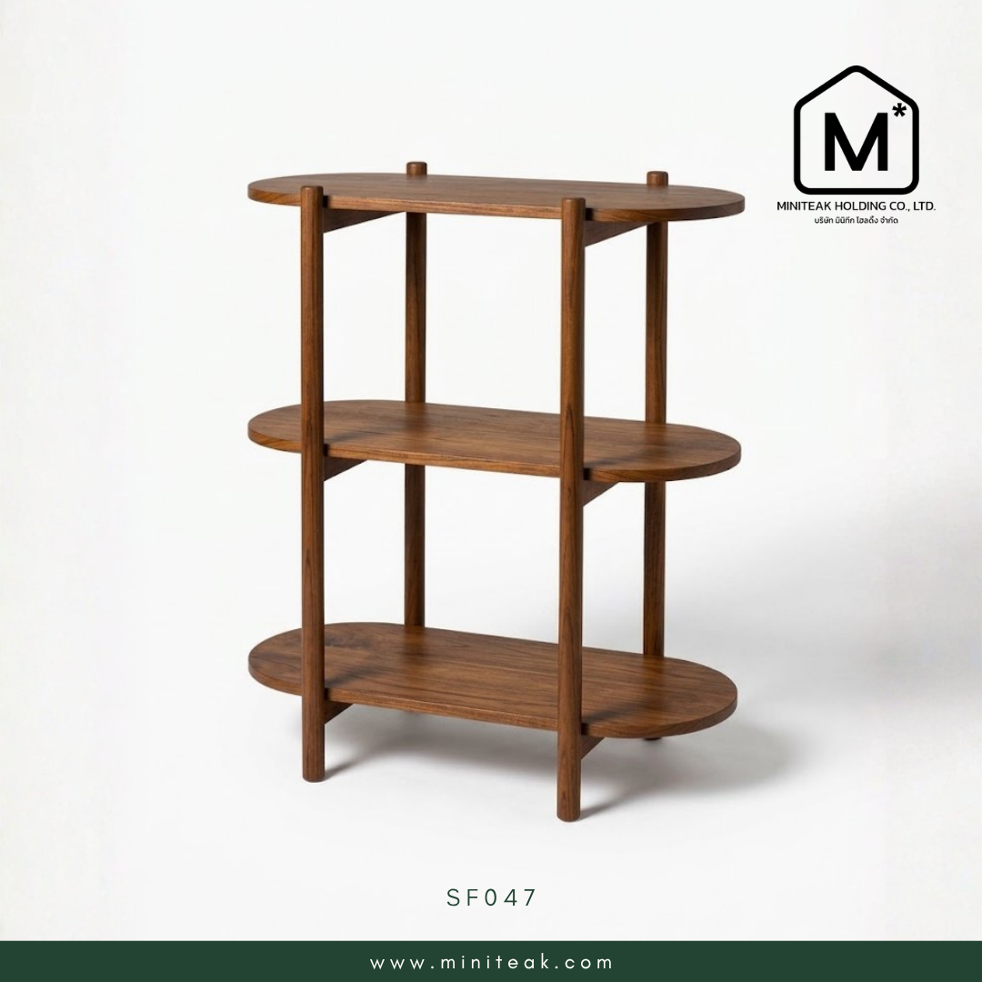 ST046 - ชั้นวางของไม้สัก 3 ชั้น (Teak Wood Shelves)