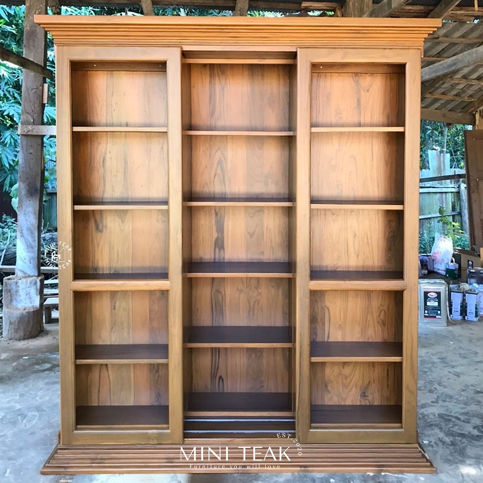 ภาพขนาดย่อ: ST009 - ตู้หนังสือบานสไลด์ ตู้เก็บของ ตู้ใส่ของอเนกประสงค์ ตู้หวาย
