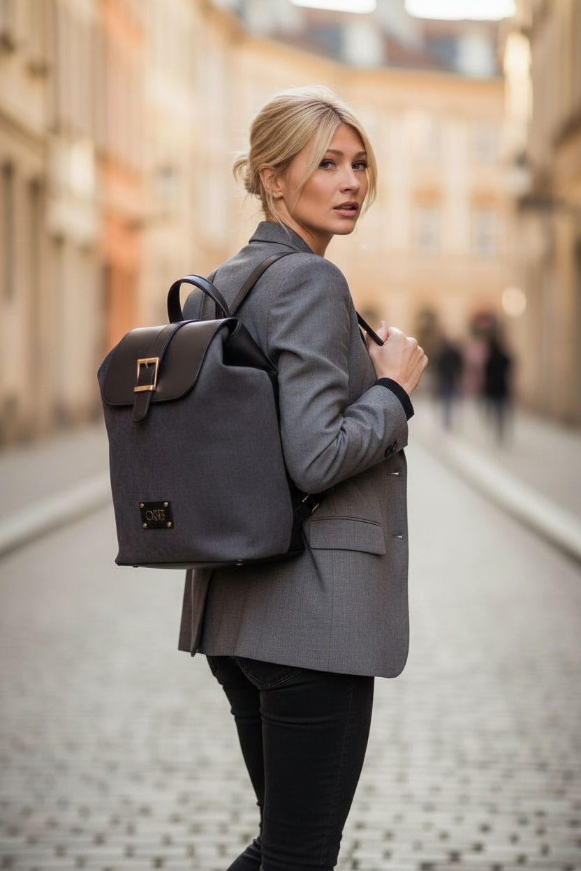 Μικρογραφία: ΓΥΝΑΙΚΕΙΑ ΤΣΑΝΤΑ backpack – De Raggi (με πίσω τσέπη)