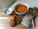Roasted Bell Pepper Soup w/ Corn & Carrot Fritters + Chilli Mint Yoghurt Dip