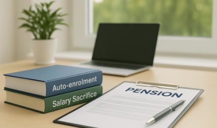 Pension document, auto-enrolment & salary sacrifice books for Payroll Services.