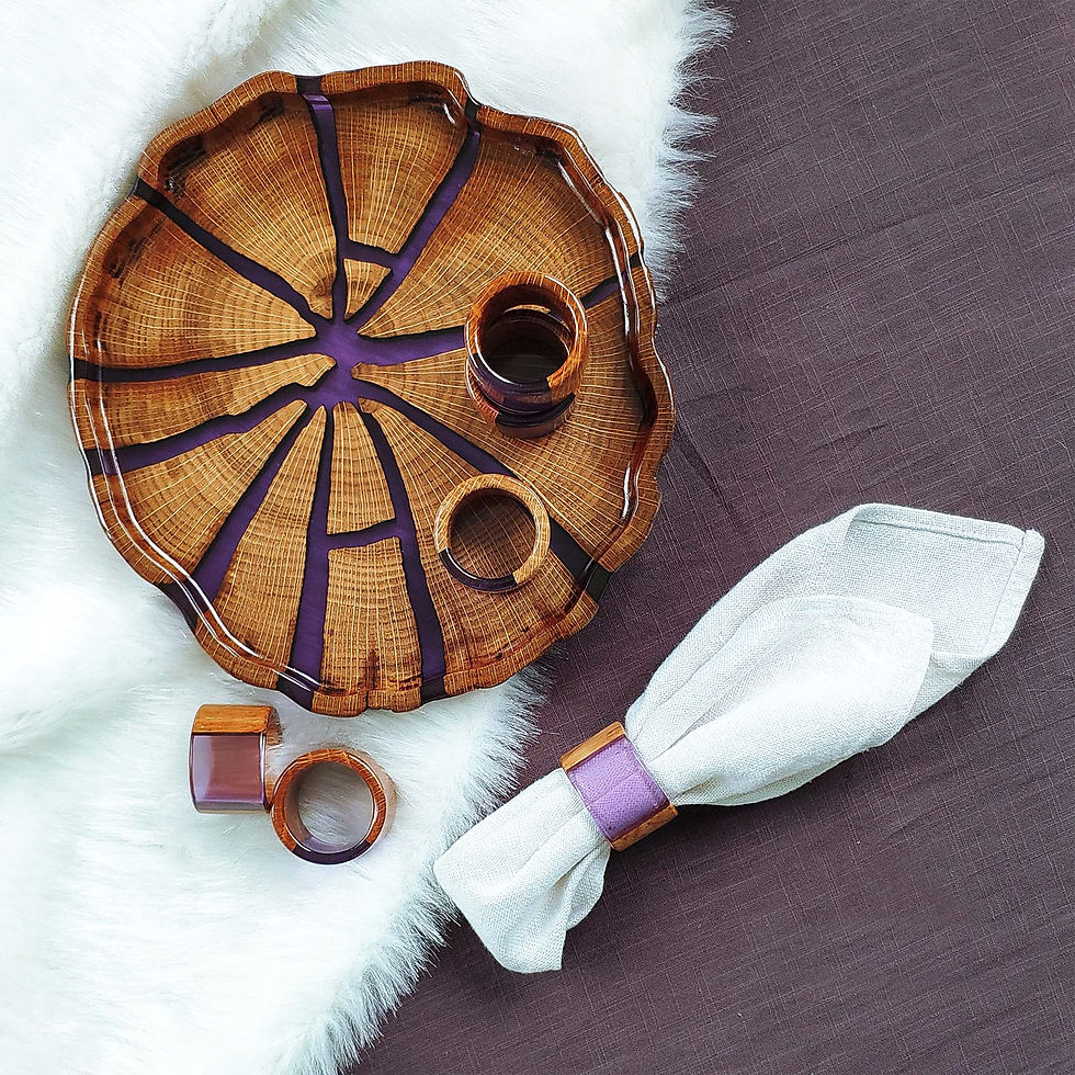 Прев'ю: Круглі кільця для серветок, колір і деревина на вибір