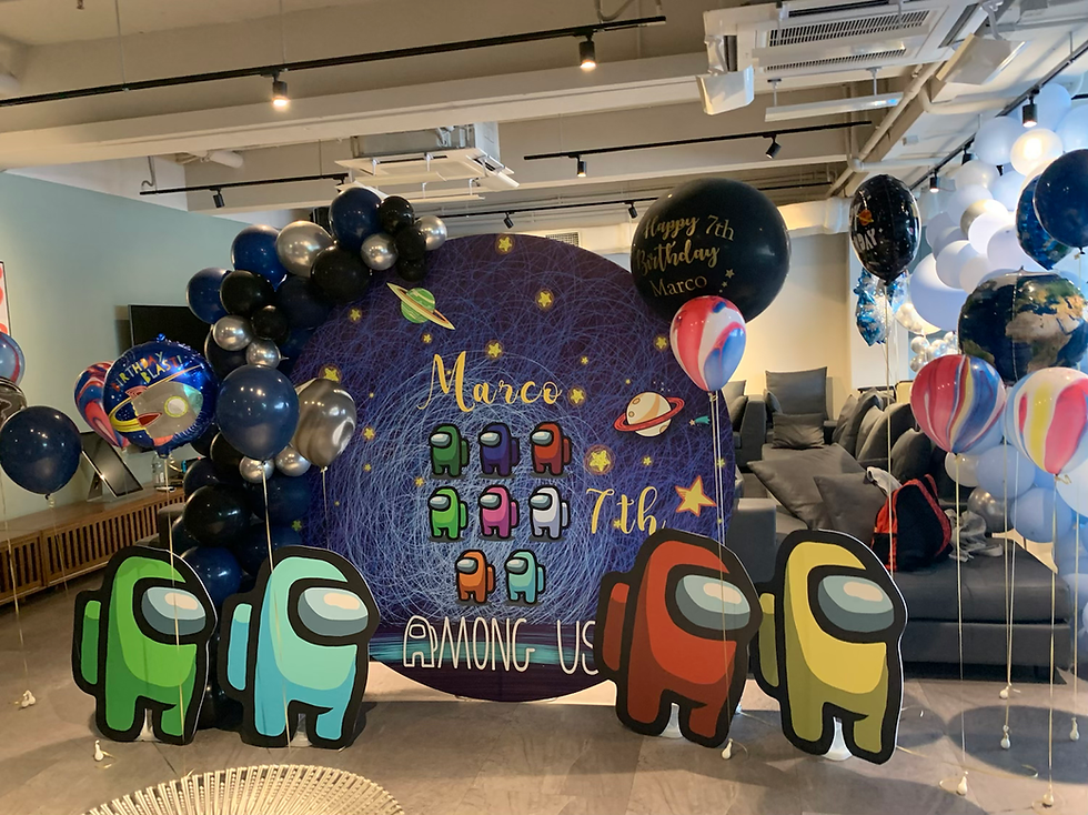 縮圖：Foamboard decor 背景板氣球鏈佈置