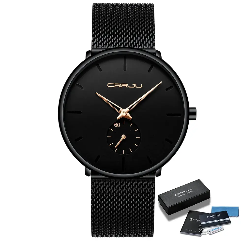 Thumbnail: Men Watch CRRJU Quartz Dress Watch for Men Dress Watches Fashion Unisex