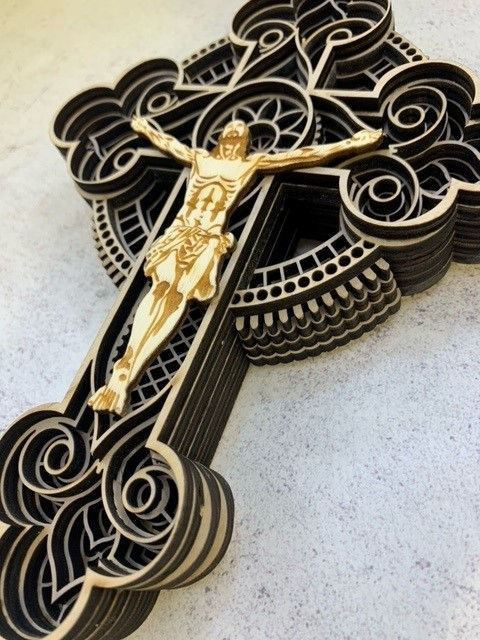 Thumbnail: Layered Crucifix (Various sizes/finish avail.)