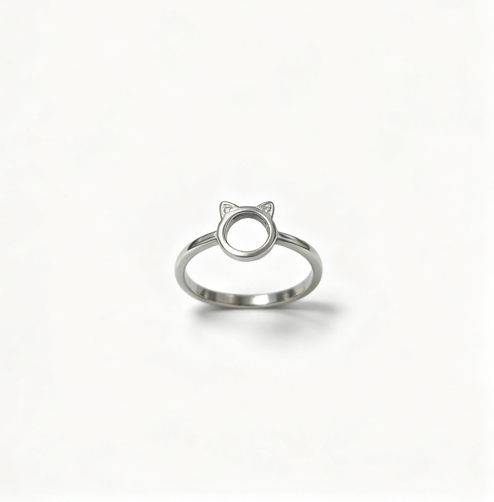 Miniatura: Anillo Gatito 🐈 Plata y Cubic 