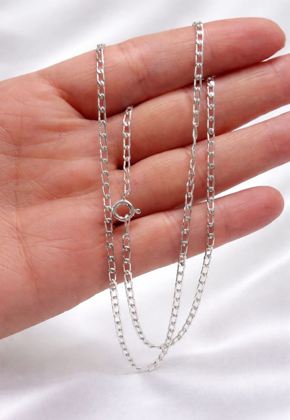 Miniatura: Cadena Grumet Larga Plata 50cm