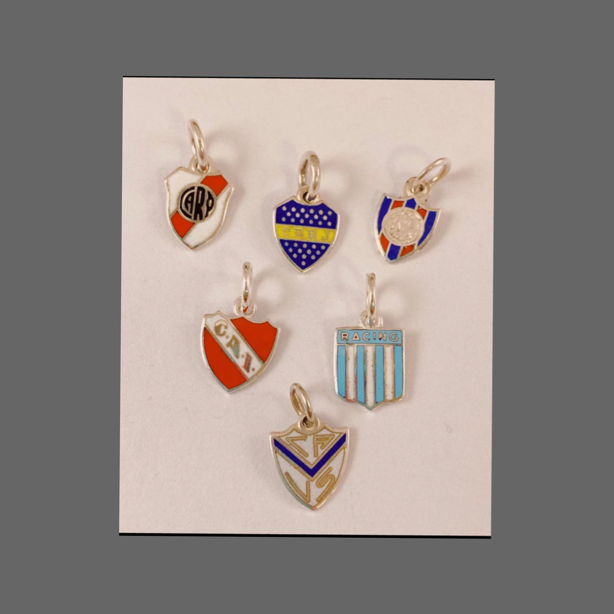 Dijes Escudos Fútbol 1,5cm Plata 