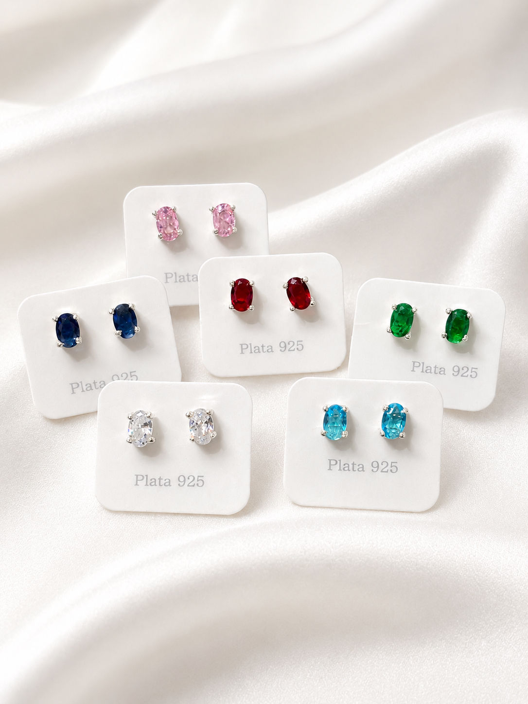Aros Oval Plata y Cubic 