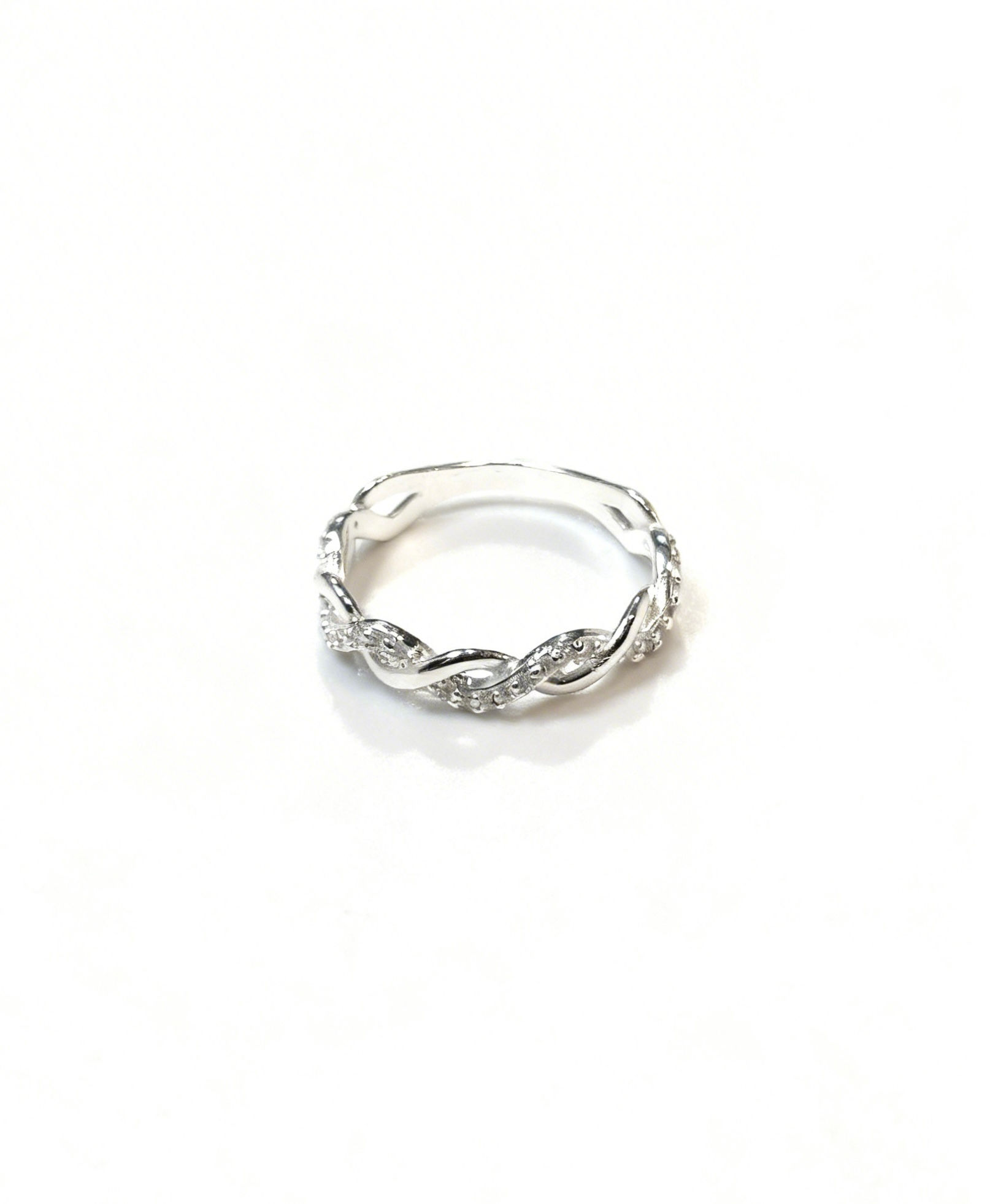 Anillo Trenza Micropave Plata 